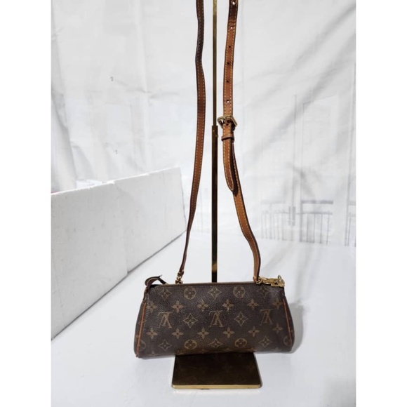 Authentic LOUIS VUITTON Monogram Eva Clutch/Crossbody Bag Brown - Picture 4 of 16